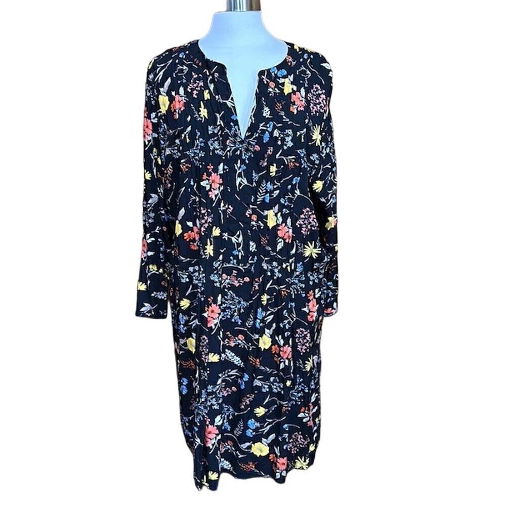 Old Navy Black Floral Boho Knee Length Dress Size 3X - NWOT